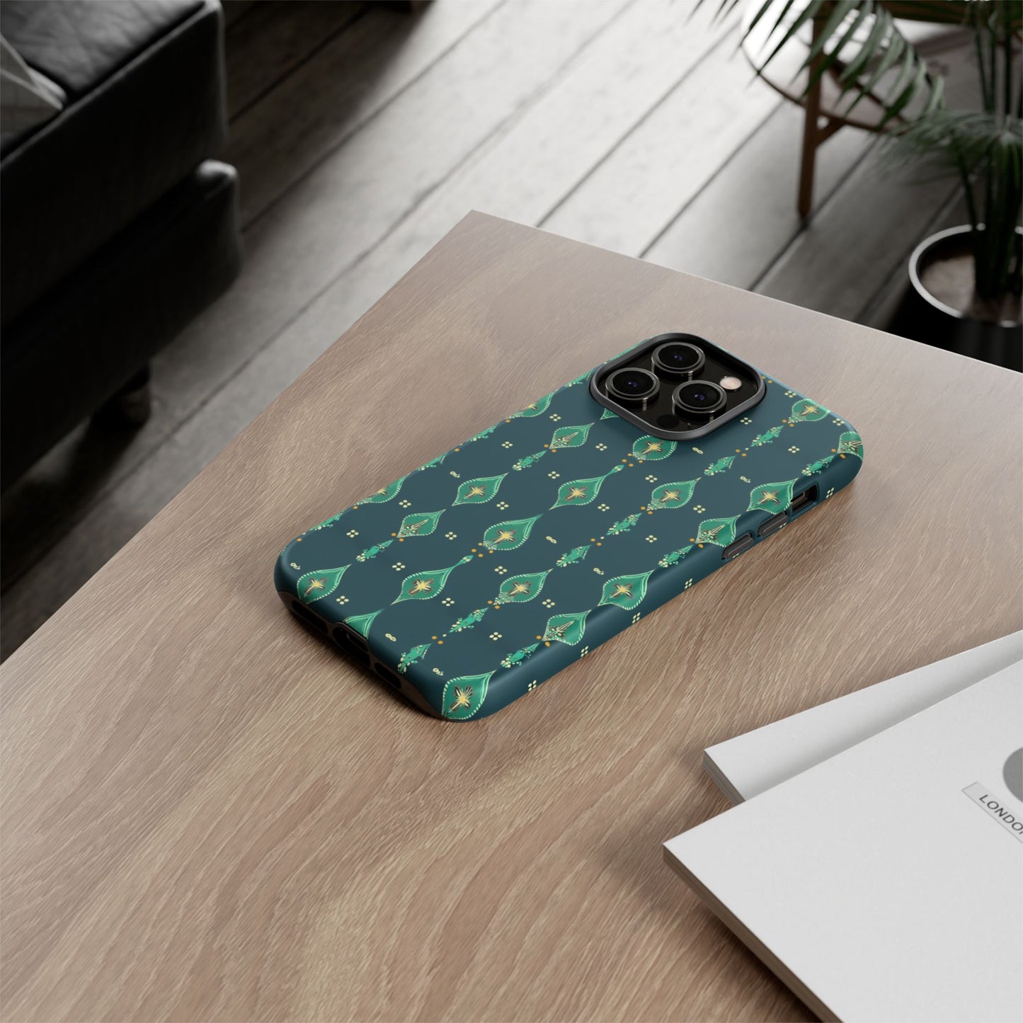 Emerald Boho Teardrop Phone Case