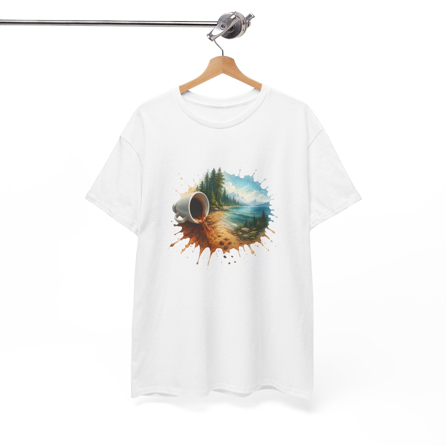 Nature-Inspired Unisex Heavy Cotton Tee, Casual Outfit, Gift for Nature Lovers, Camping Apparel, Outdoor Adventure Shirt
