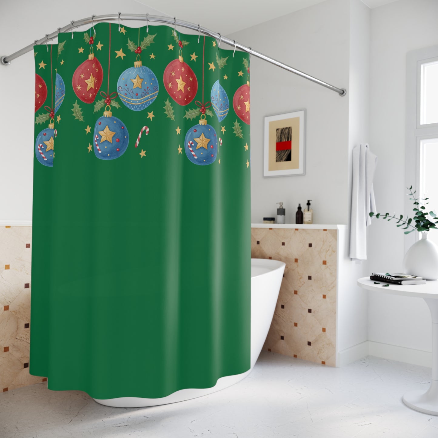 Festive Holiday Shower Curtains, Christmas Decor, Bathroom Accessories, Holiday Home Decor, Winter Vibes, Cheerful Gift Ideas