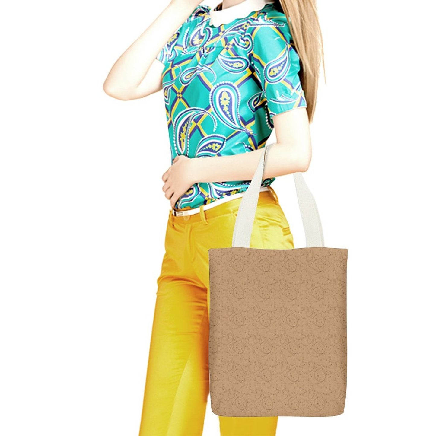 Canvas Material Tote Bags with Interior Pocket (Dual-sided Printing)