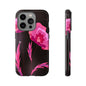 Floral iPhone Case | Tough Cases with Pink Poppy Design, Elegant Flower Phone Cover, Gift for Her, Spring Accessories, Chic Tech