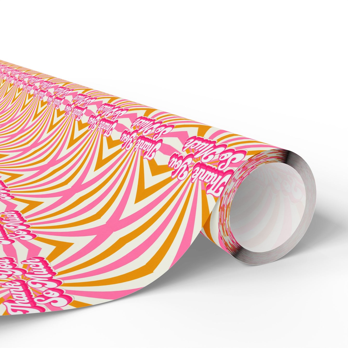 Retro Swirl "Thank You" Wrapping Paper