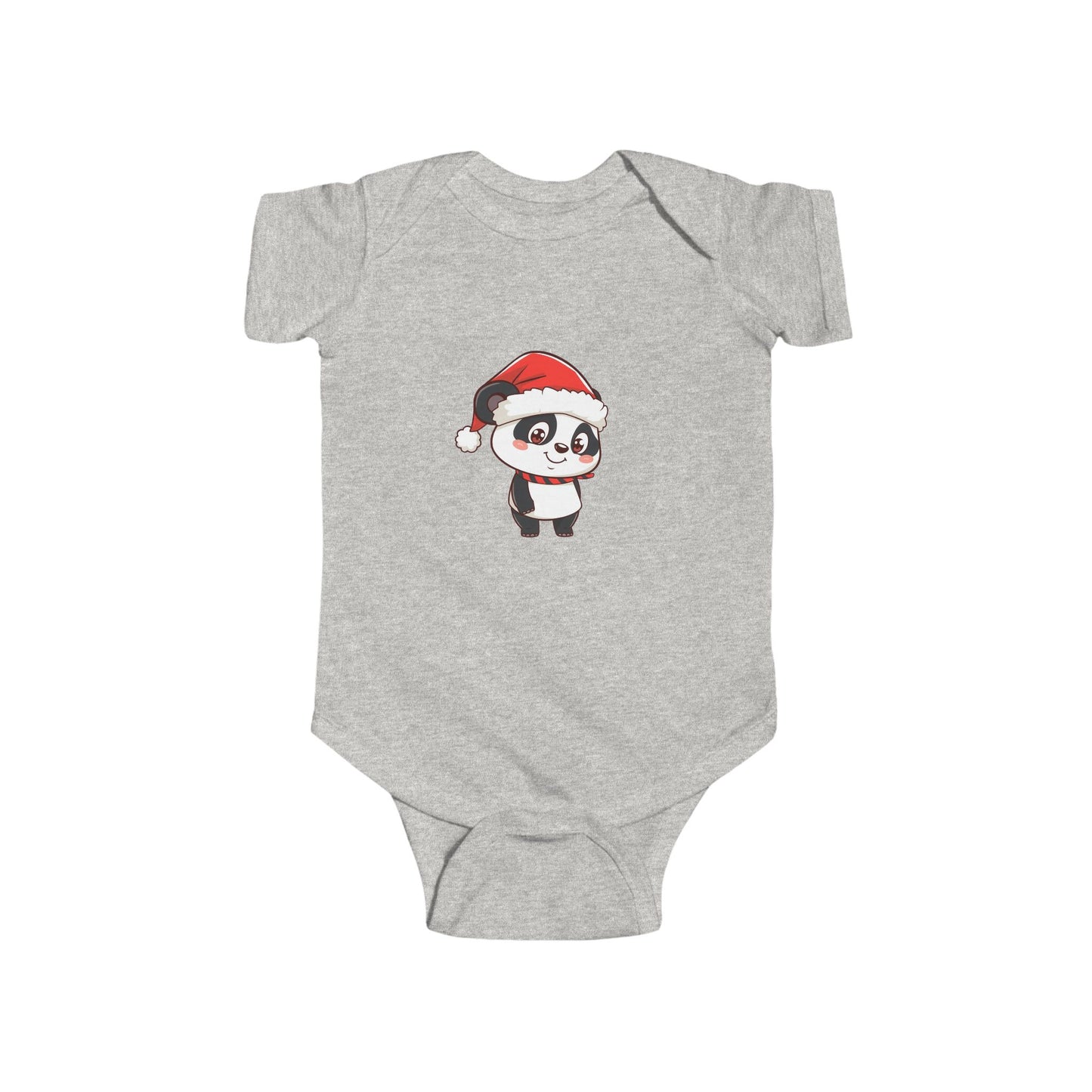 Cute Christmas Panda Bodysuit for Infants, Baby Christmas Outfit, Holiday Gift for Newborns, Festive Baby Clothes, Santa Panda Design