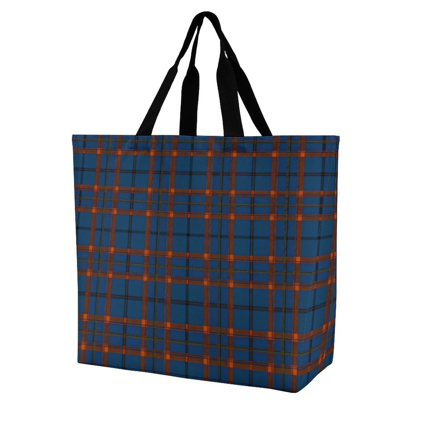 Large One Shoulder Shopping Bag Plaid