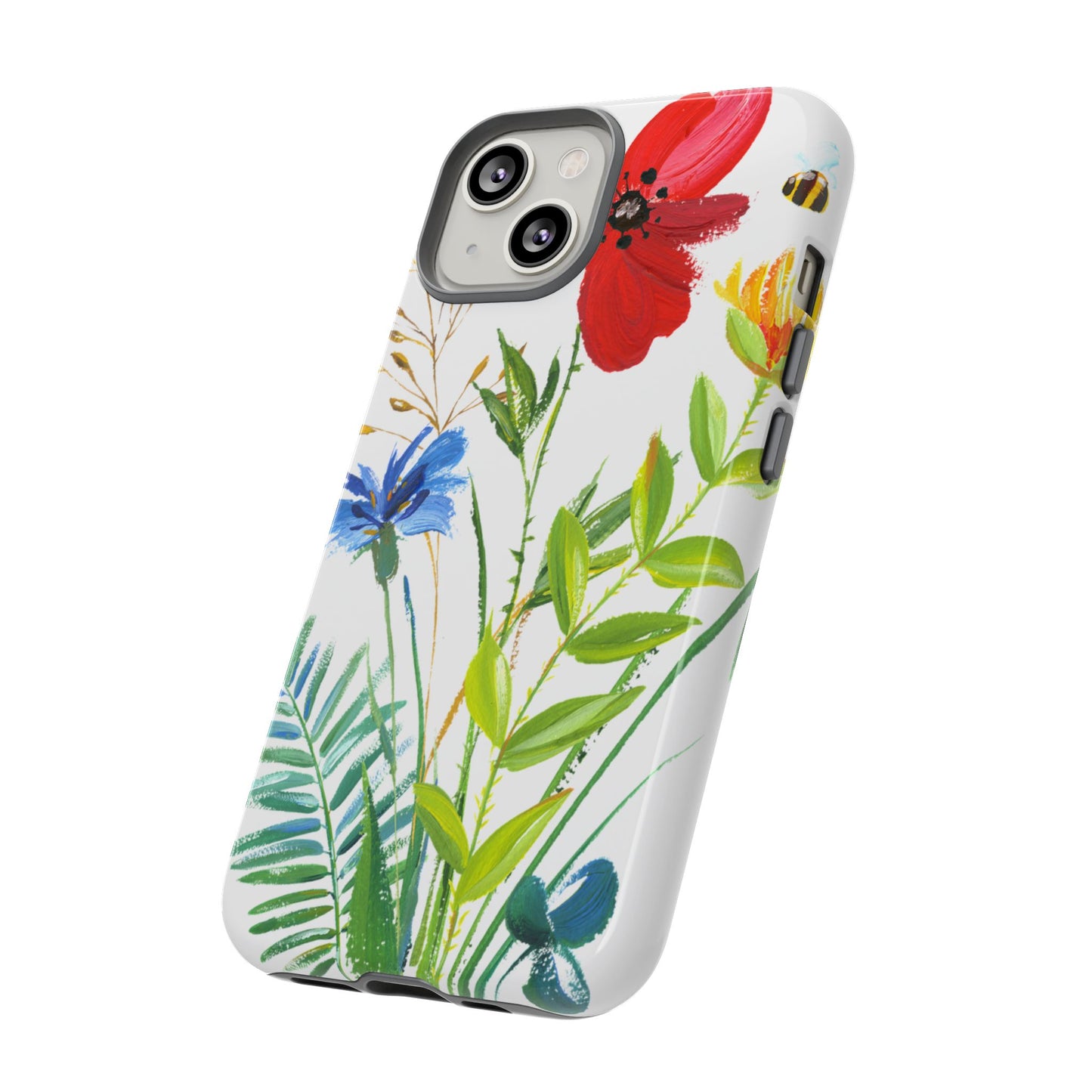 Floral Watercolor Tough Phone Case — Wildflower Bouquet Protective Cover