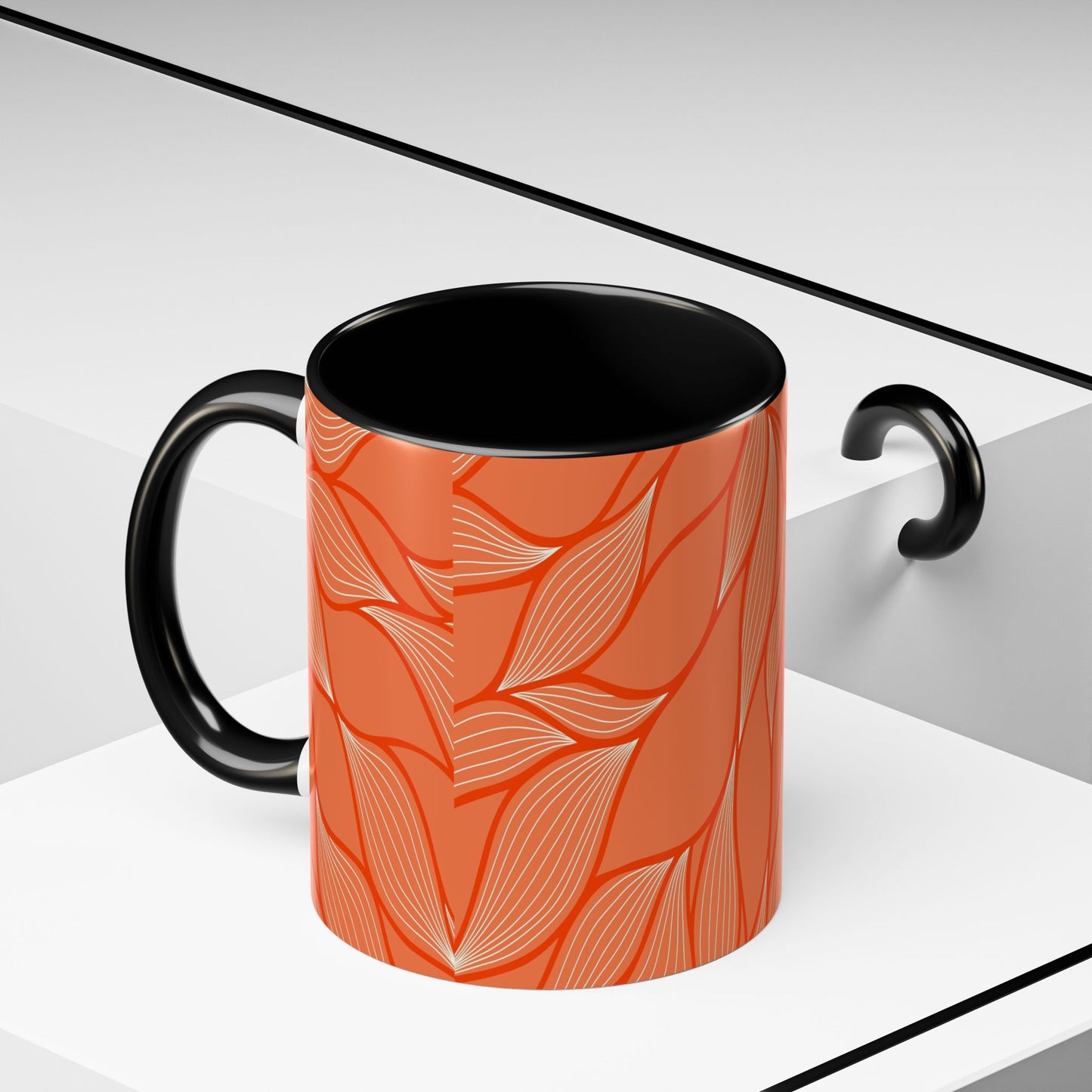 Stylish Accent Coffee Mug, Floral Pattern Drinkware, Unique Gift for Coffee Lovers, Home Decor, Kitchenware, Vibrant Design