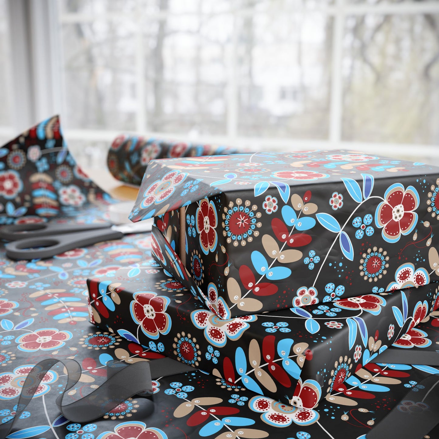 Floral Design Wrapping Paper - Perfect for Gifts, Birthdays, Holidays, DIY Crafts, and Special Occasions