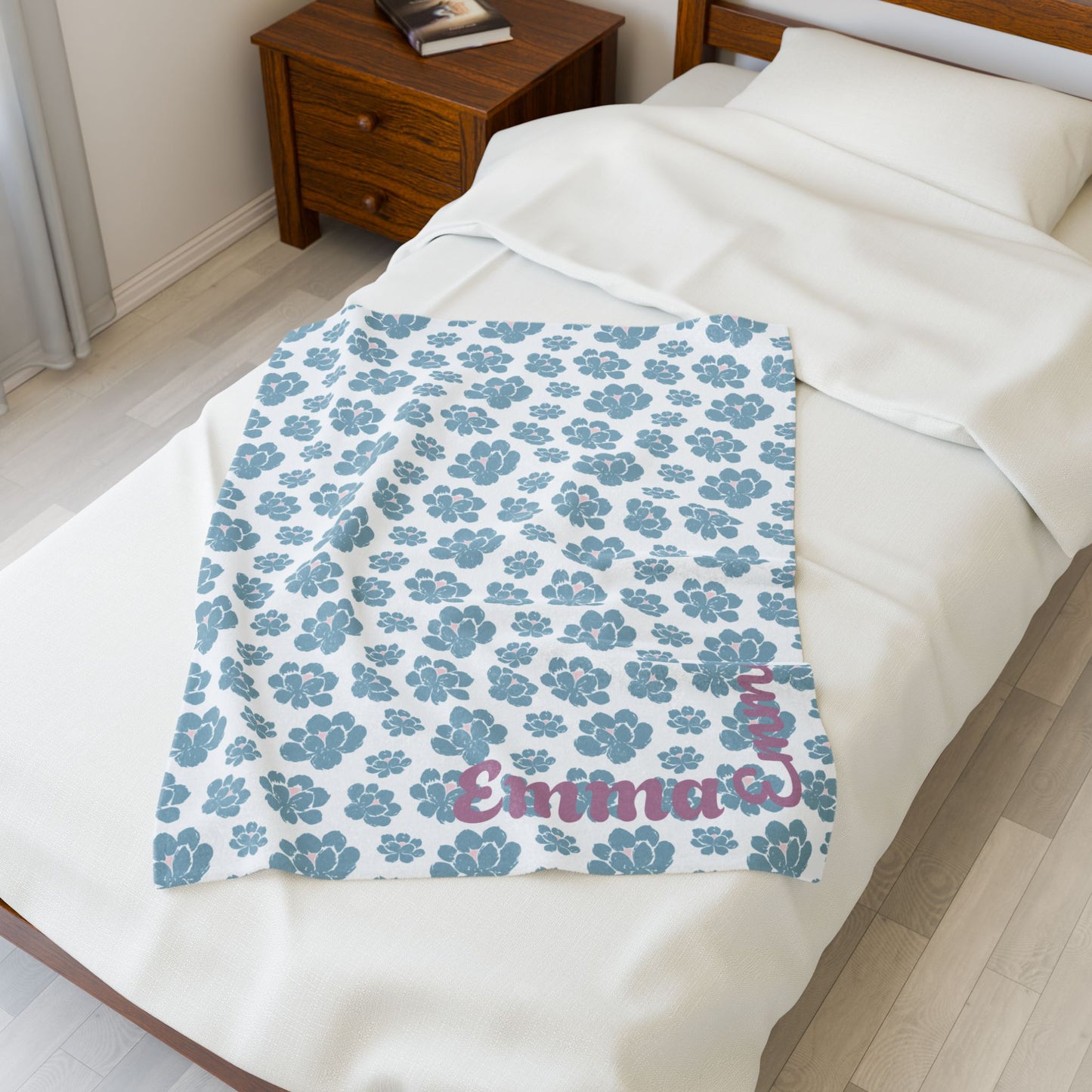 Cozy Velveteen Plush Blanket - Name - Emma