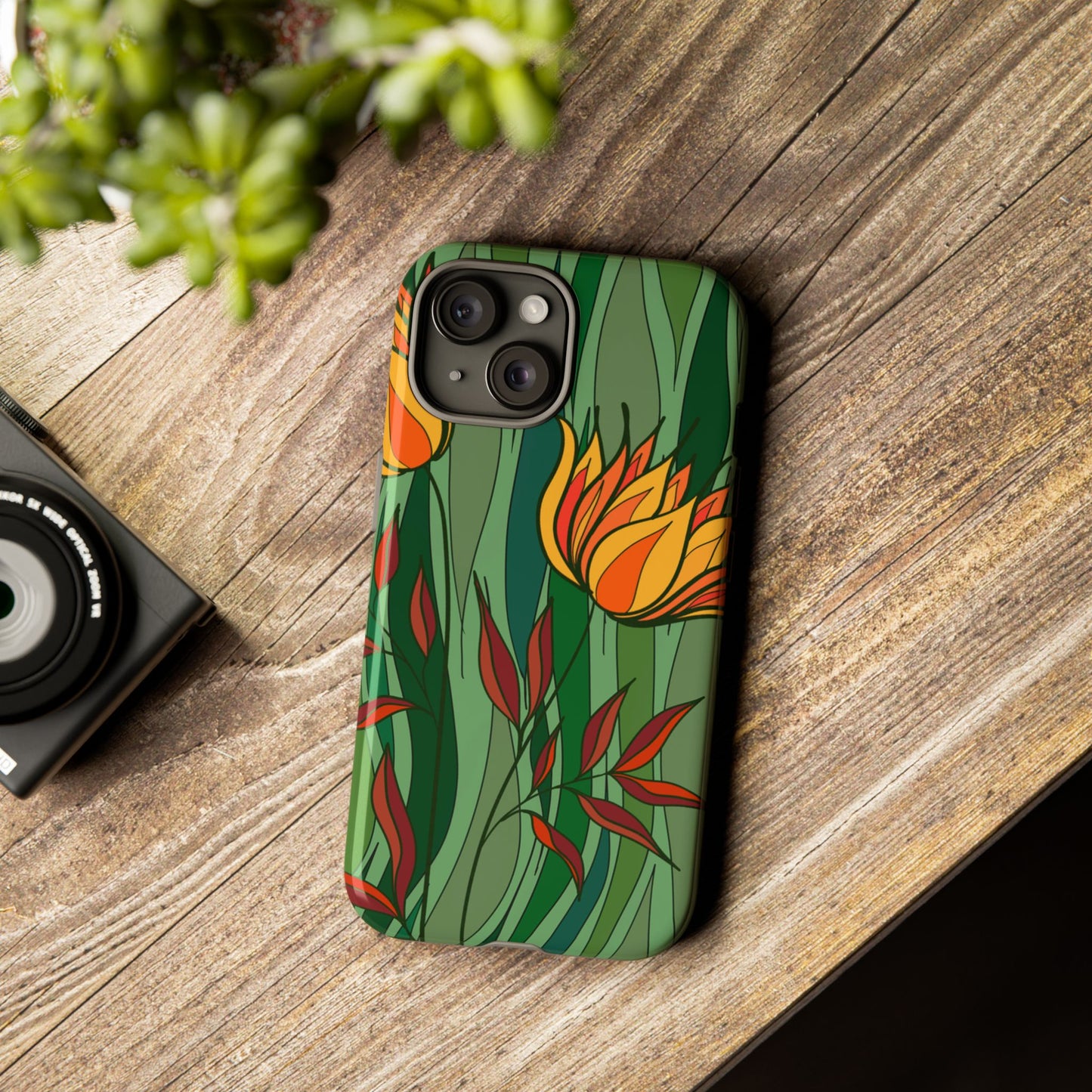 Vibrant Floral Phone Case, Nature-Inspired Tough Case, Eco-Friendly Cover, Unique Gift for Nature Lovers, Spring Decor