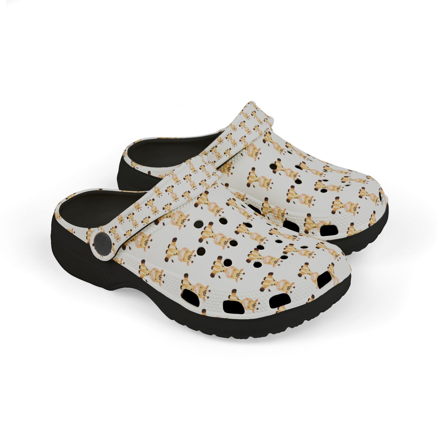 Kids Giraffe Print EVA Foam Clogs — Cute Animal Slip-On Sandals for Toddlers & Little Kids