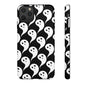 Ghost Pattern Phone Case, Cute Ghost Cell Phone Cover, Halloween Accessory, Spooky Gift, Black and White Phone Case