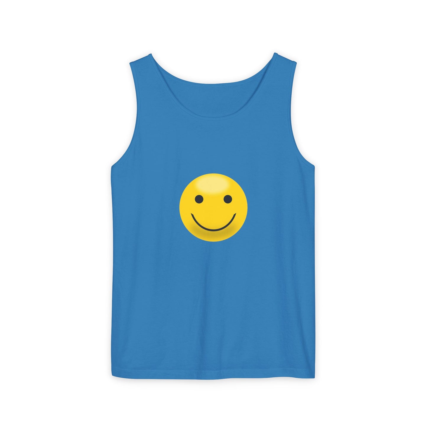 Smiley Face Tank Top, Summer Shirt, Casual Wear, Beach Outing, Gift for Friends, Positive Vibes Apparel