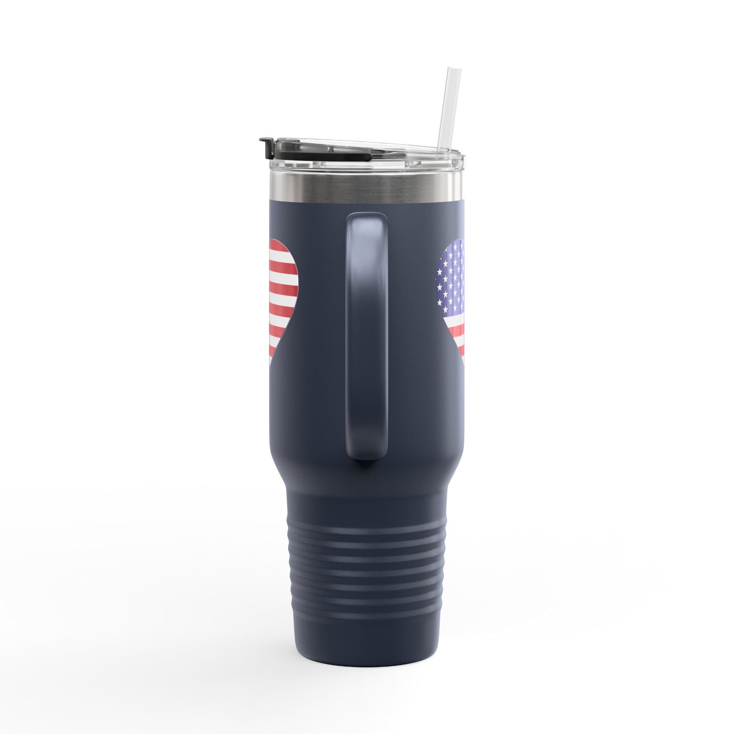 Insulated Travel Mug, 40oz - Heart American Flag