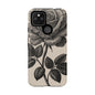 Black Rose Phone Case, Tough Cases with Floral Design, Elegant Tech Accessory, Gift for Flower Lovers, Stylish Protection