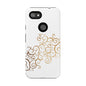 Elegant Floral Phone Case, Tough Cases, Gold Swirls, Stylish Protection, Trendy Gift, Chic Accessory