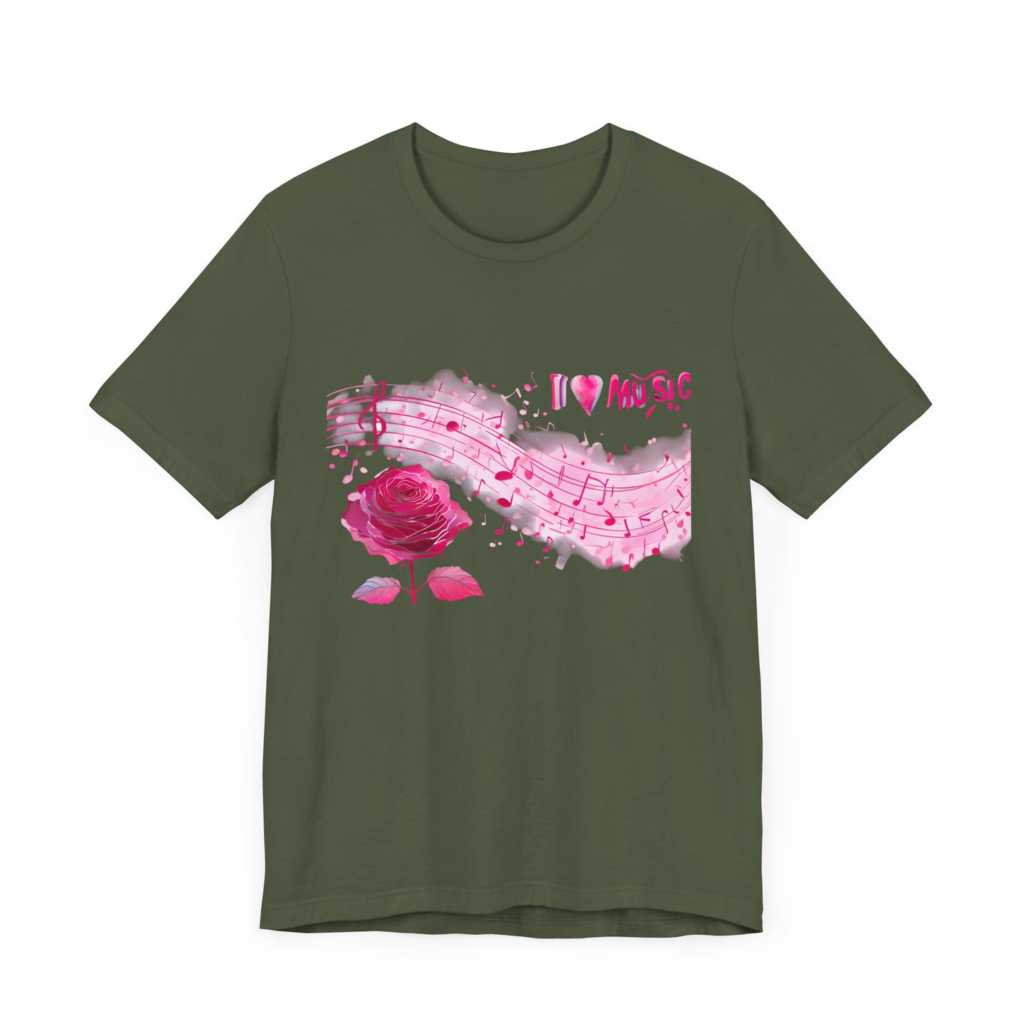 I Love Music Tee, Music Lover Shirt, Floral Music Notes Top