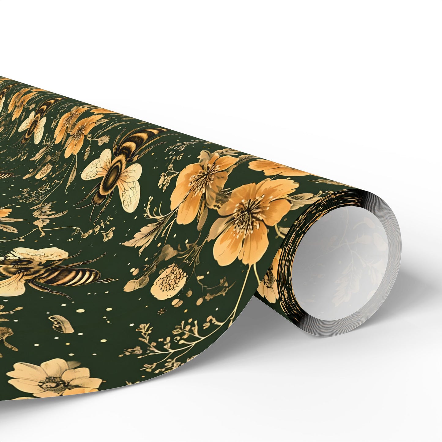 Floral Bee Wrapping Paper, Eco-Friendly Gift Wrap for Birthdays, Weddings, Showers, Baby Showers, Nature Lovers