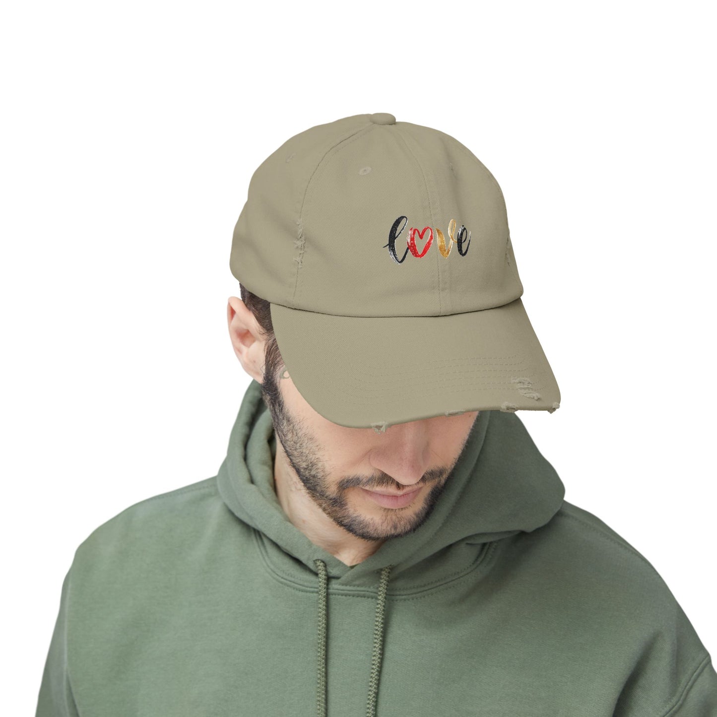 Distressed Love Cap - Casual Unisex Hat for Everyday Wear, Gift for Her, Summer Accessory, Trendy Streetwear, Distressed Cap