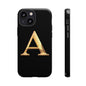 Custom Phone Case with Gold Letter A, Monogrammed Gift, Tough Protective Case, Personalized Phone Accessory, Unique Phone Cover