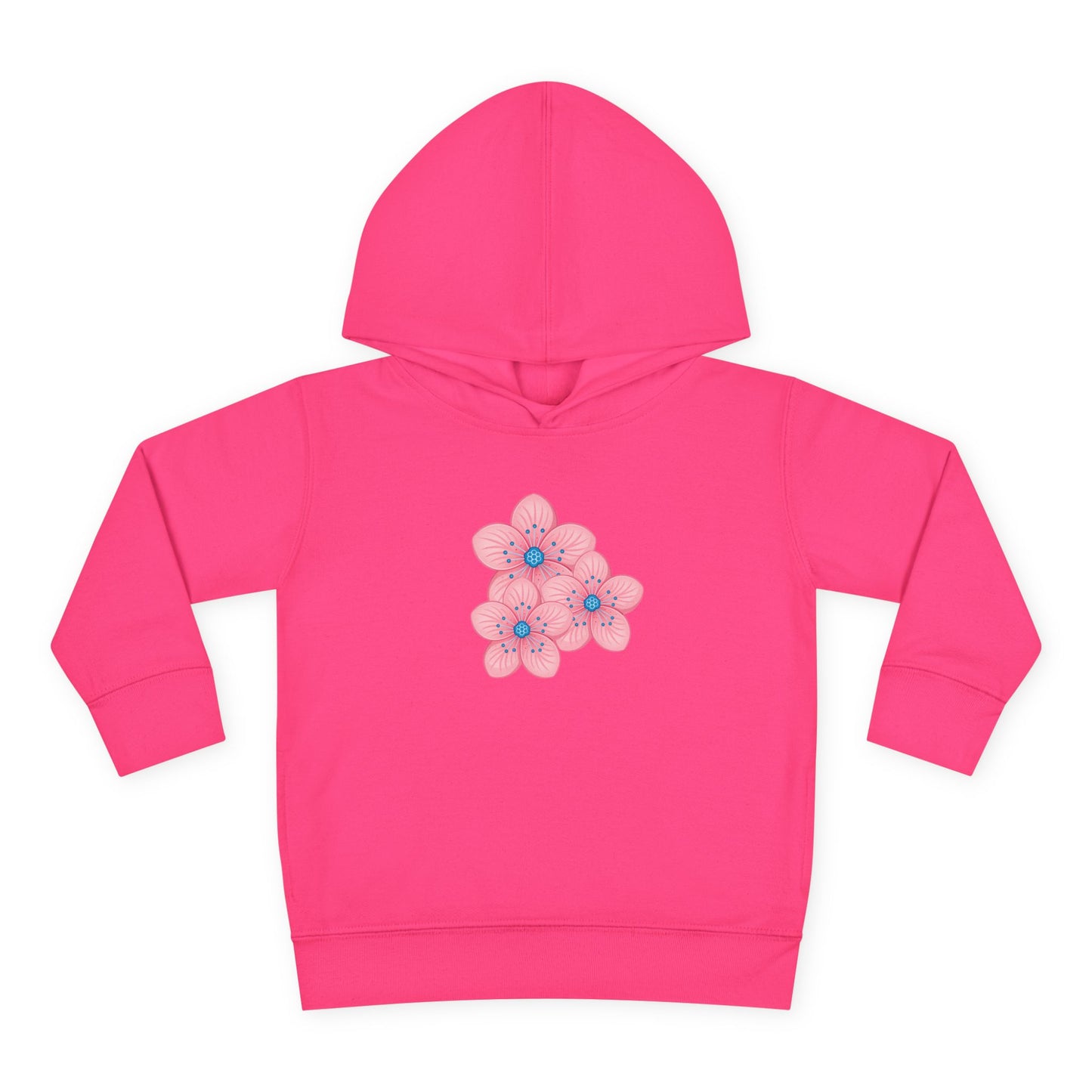 Adorable Toddler Pullover Fleece Hoodie with Pink Flower Design, Kids Sweatshirt, Toddler Clothing, Spring Outfit, Cute Gift for Kids