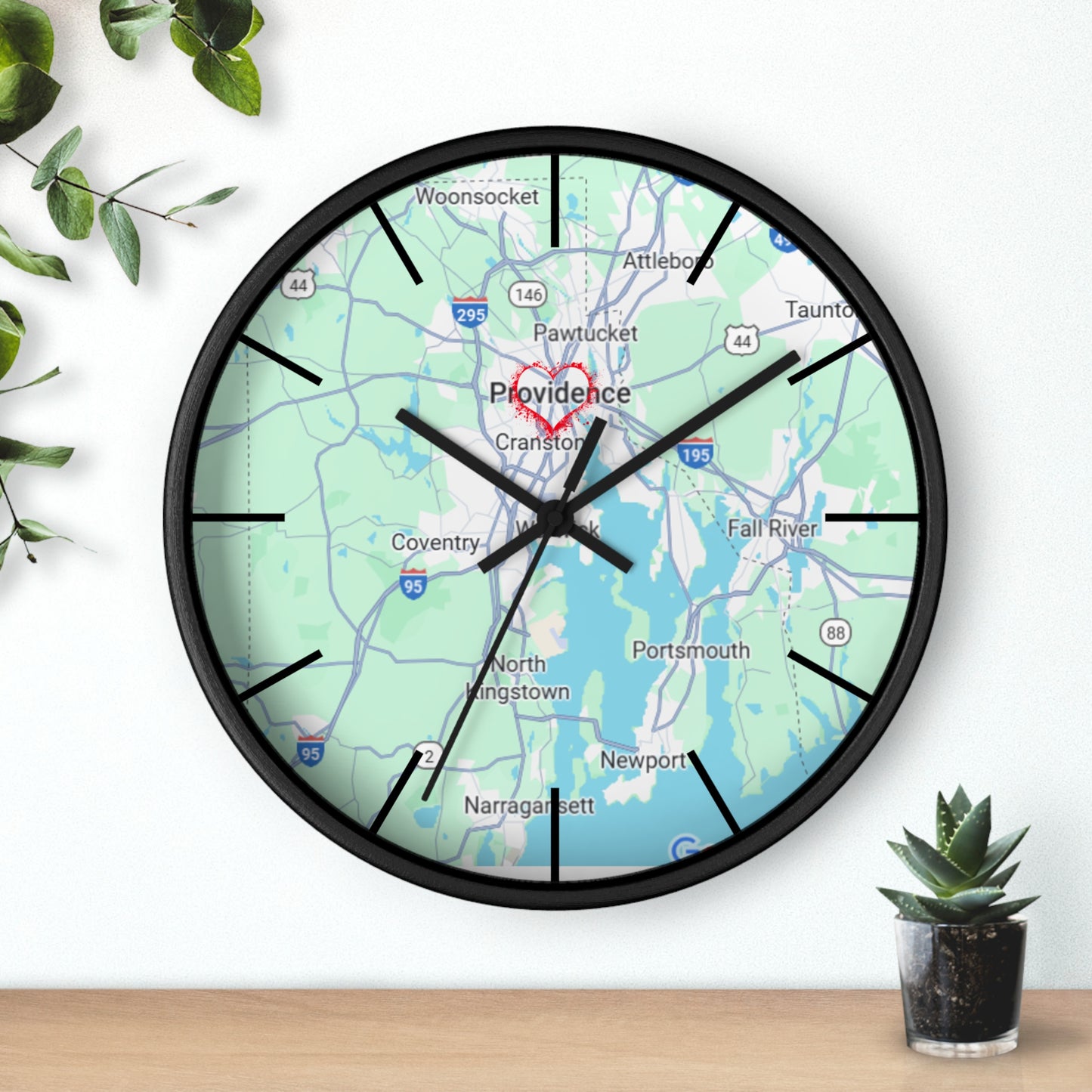 Personalized Providence Map Wall Clock | Unique Home Decor, Gift for New Home, Custom Location Clock, Modern Wall Art, Housewarming Gift