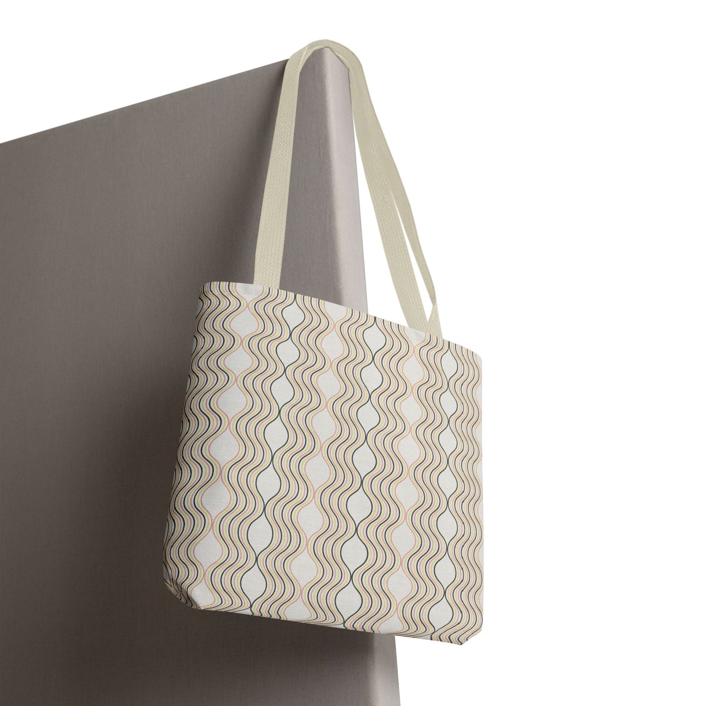 Waves Pattern Tote Bag, Boho Chic Handbag, Everyday Carry, Beach Bag, Gift for Her, Eco-Friendly Style