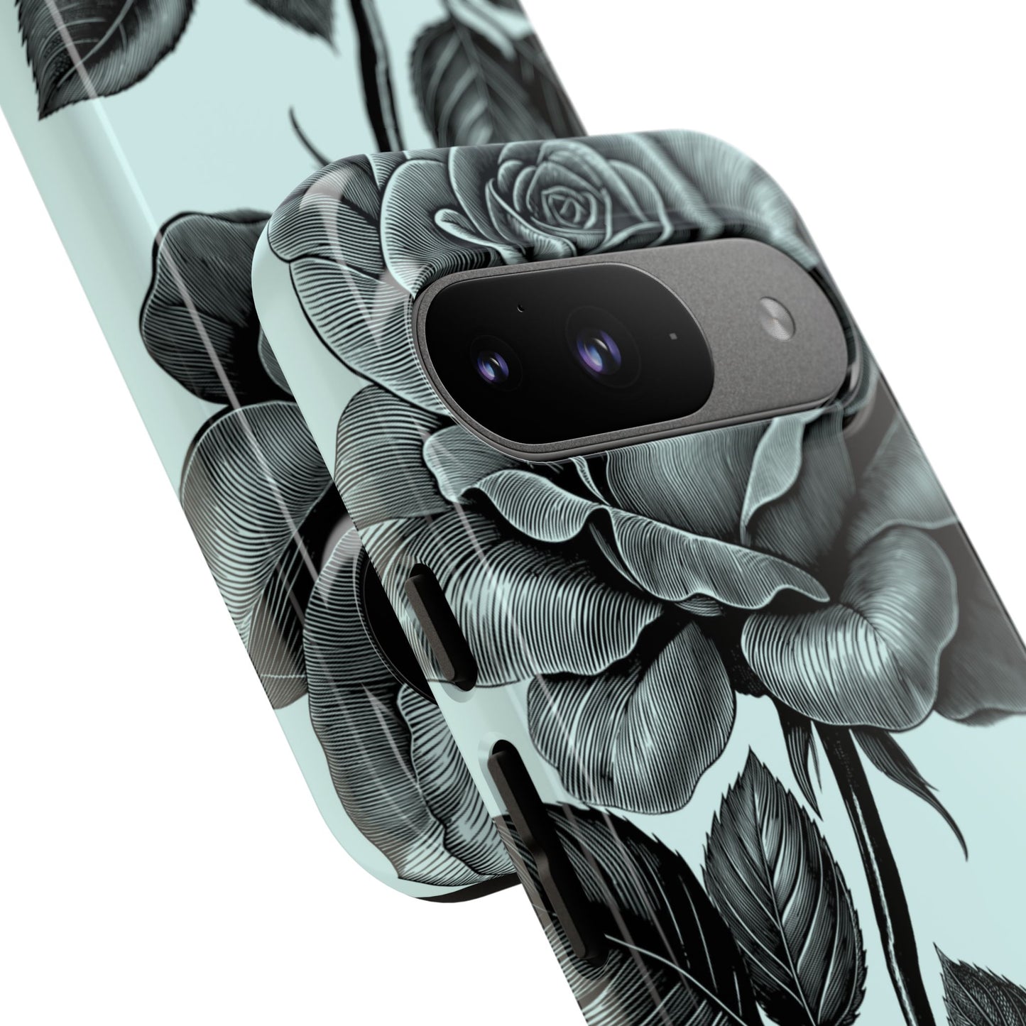 Elegant Floral Phone Case, Tough Cases for iPhones, Black Rose Design, Gift for Her, Stylish Phone Cover, Birthday Gifts