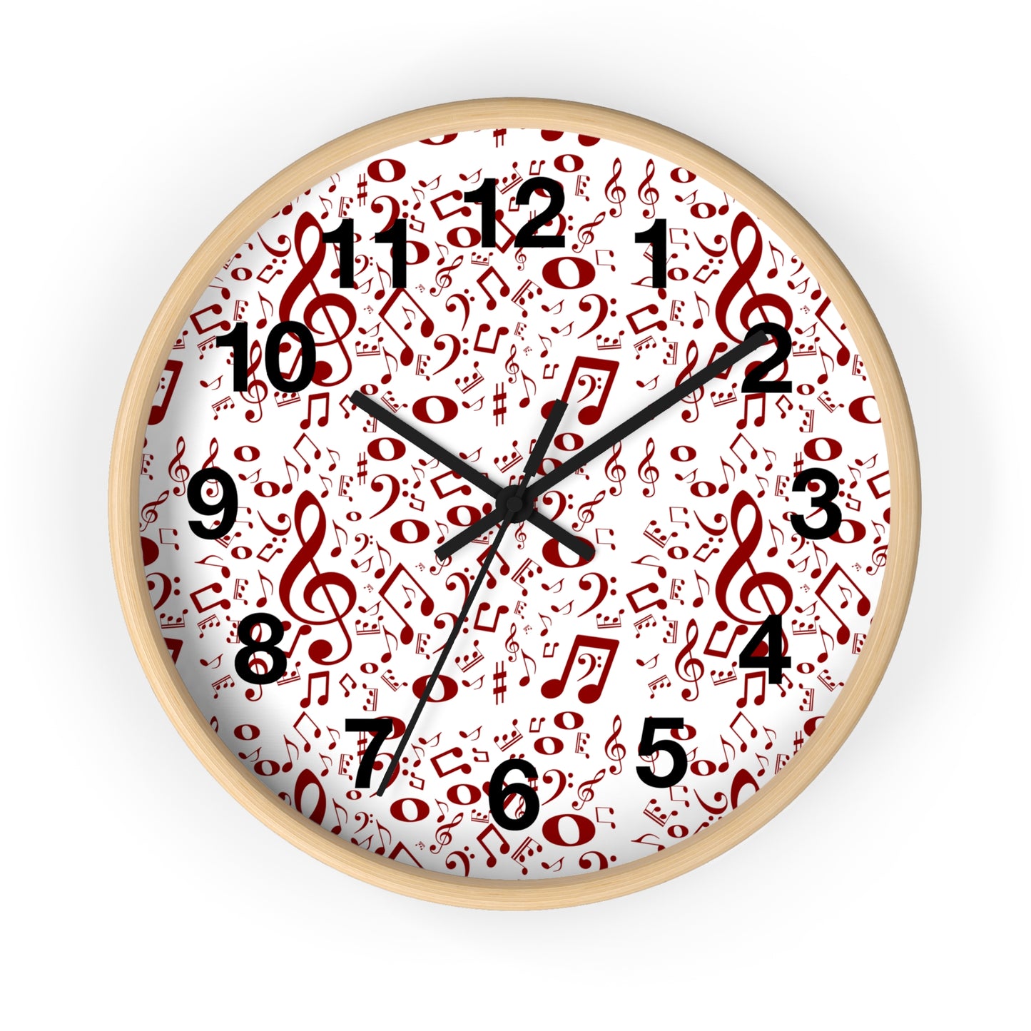 Musical Notes Wall Clock, Unique Gift for Musicians, Home Decor