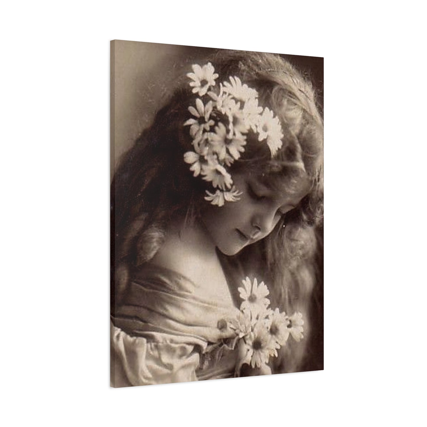 Vintage Floral Portrait Canvas