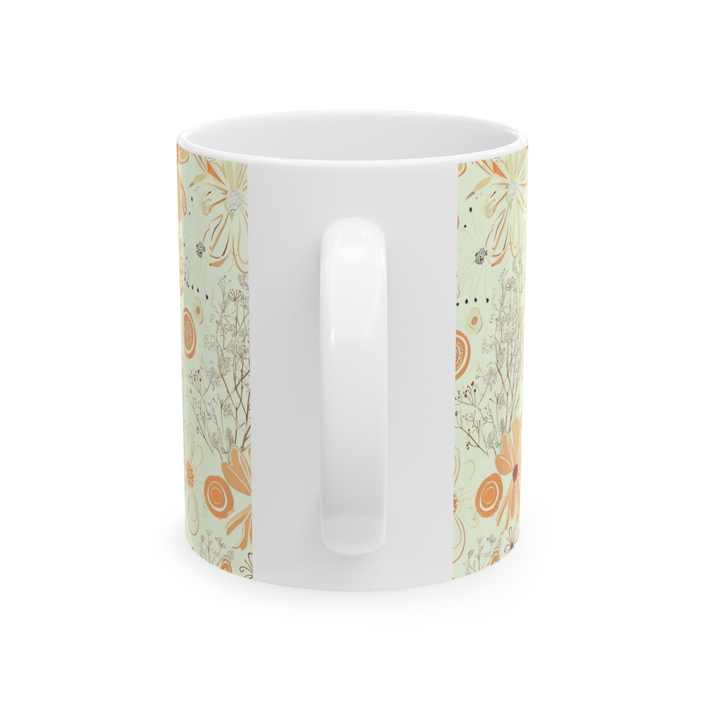 Retro Floral Ceramic Mug — Vintage Daisies Pattern (11oz & 15oz)