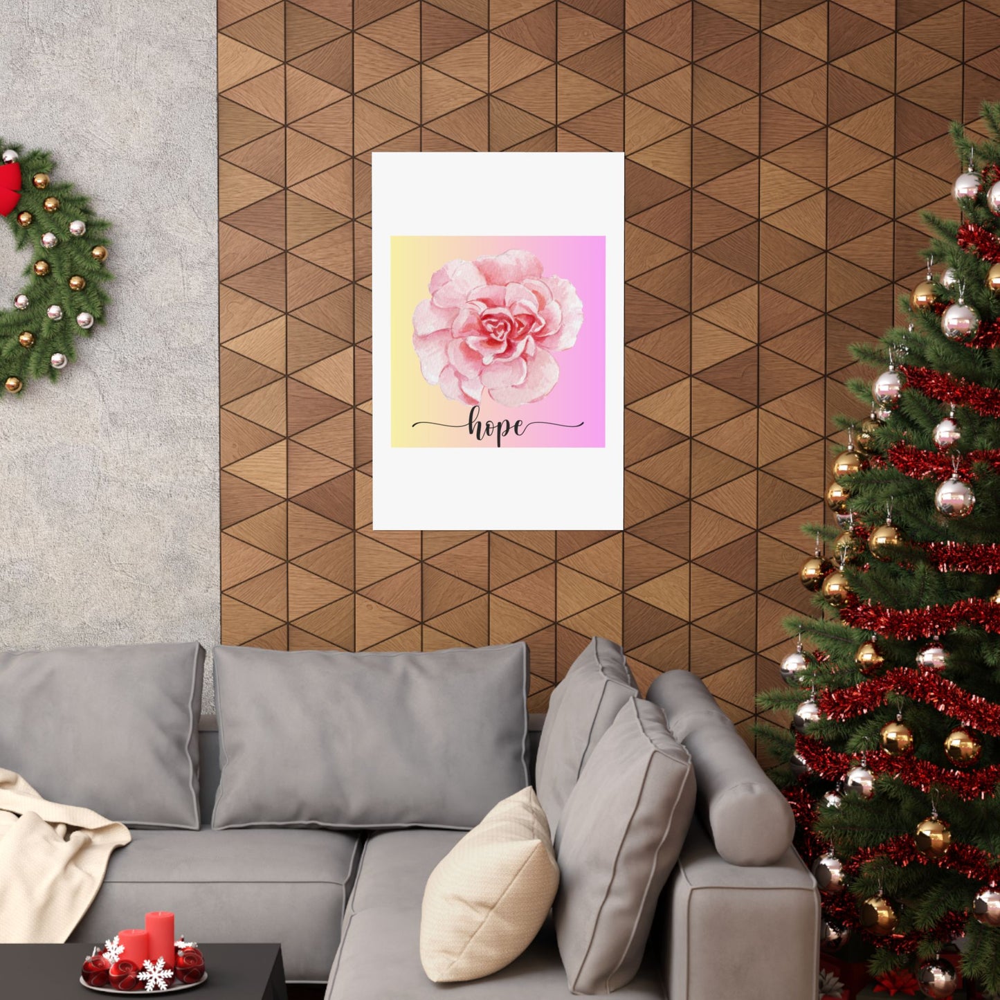 Hope Floral Matte Vertical Posters | Inspirational Wall Art, Flower Decor