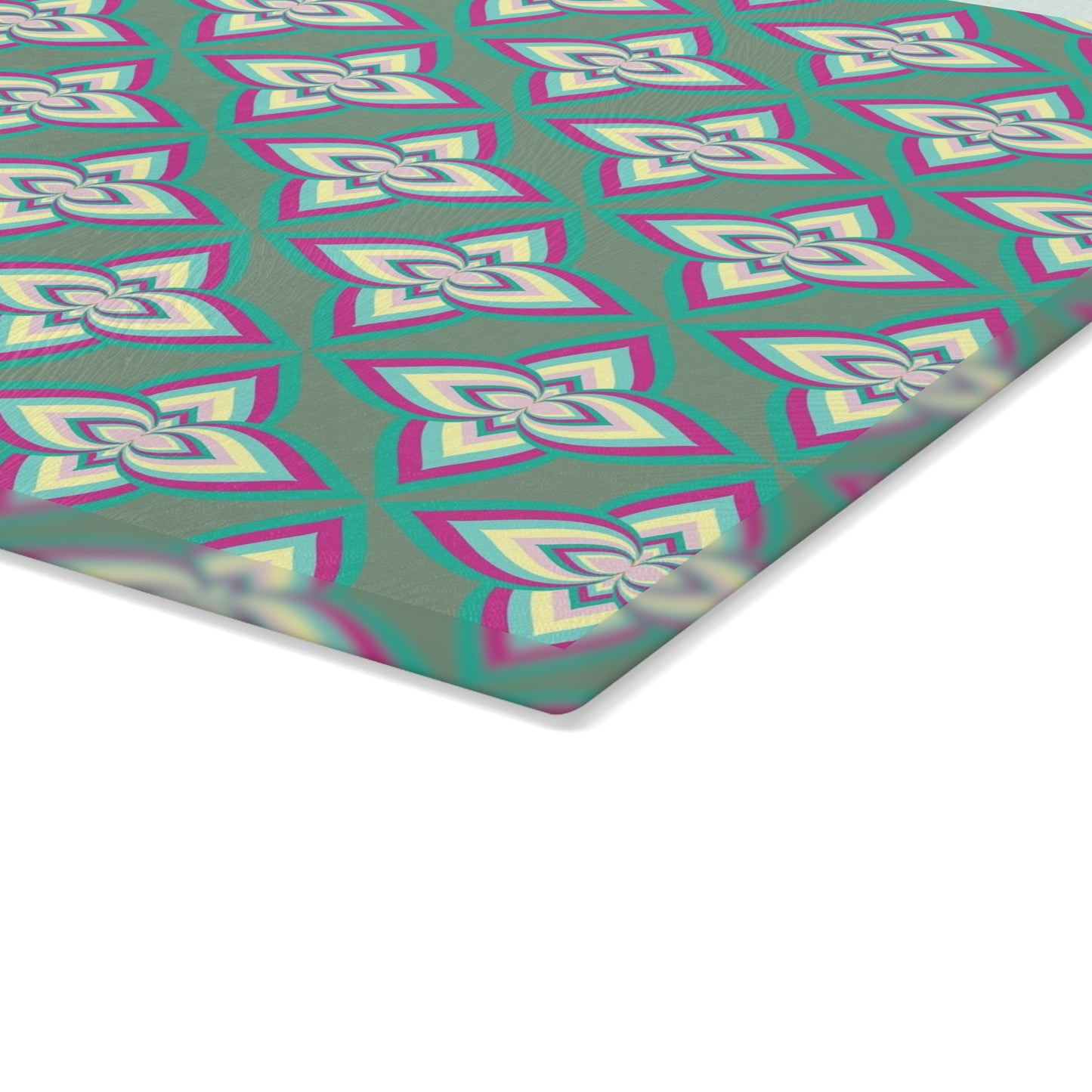 Stylish Glass Cutting Board with Geometric Pattern, Kitchen Decor, Gift for Home Cooks, Housewarming Present, Modern Kitchen Accessory