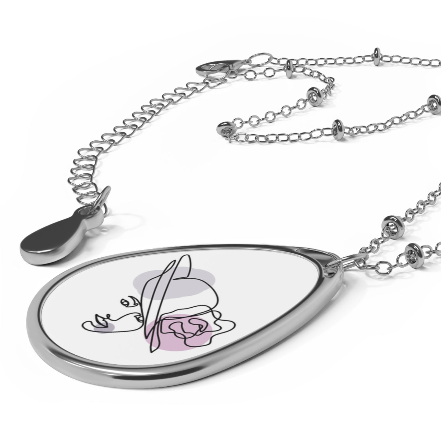 Elegant Oval Necklace with Hat Design, Fashion Jewelry, Women's Accessory, Mothers Day Gift, Feminine Statement Piece