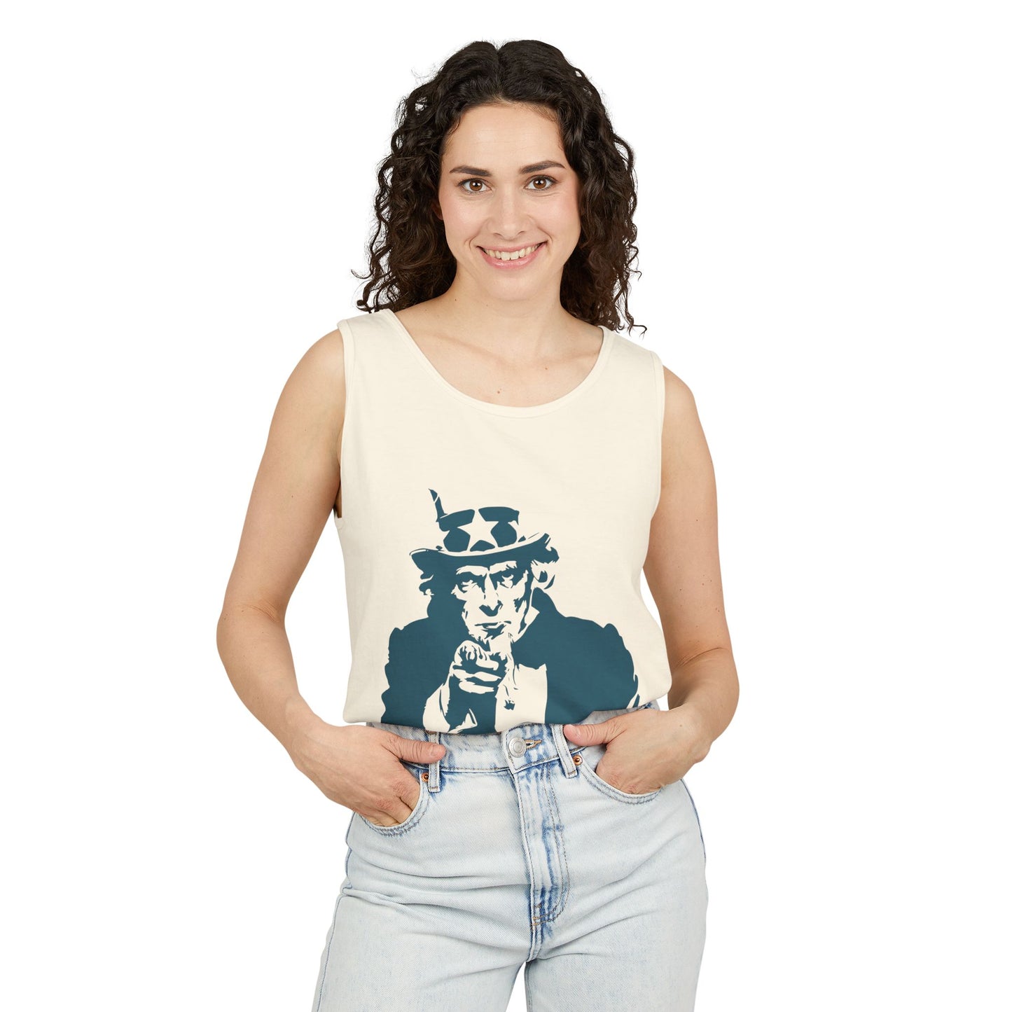 Unisex Garment-Dyed Tank Top with Patriotic Uncle Sam Design | Casual Summer Wear, Holiday BBQ, Independence Day, Gift Idea, Men's and [...]