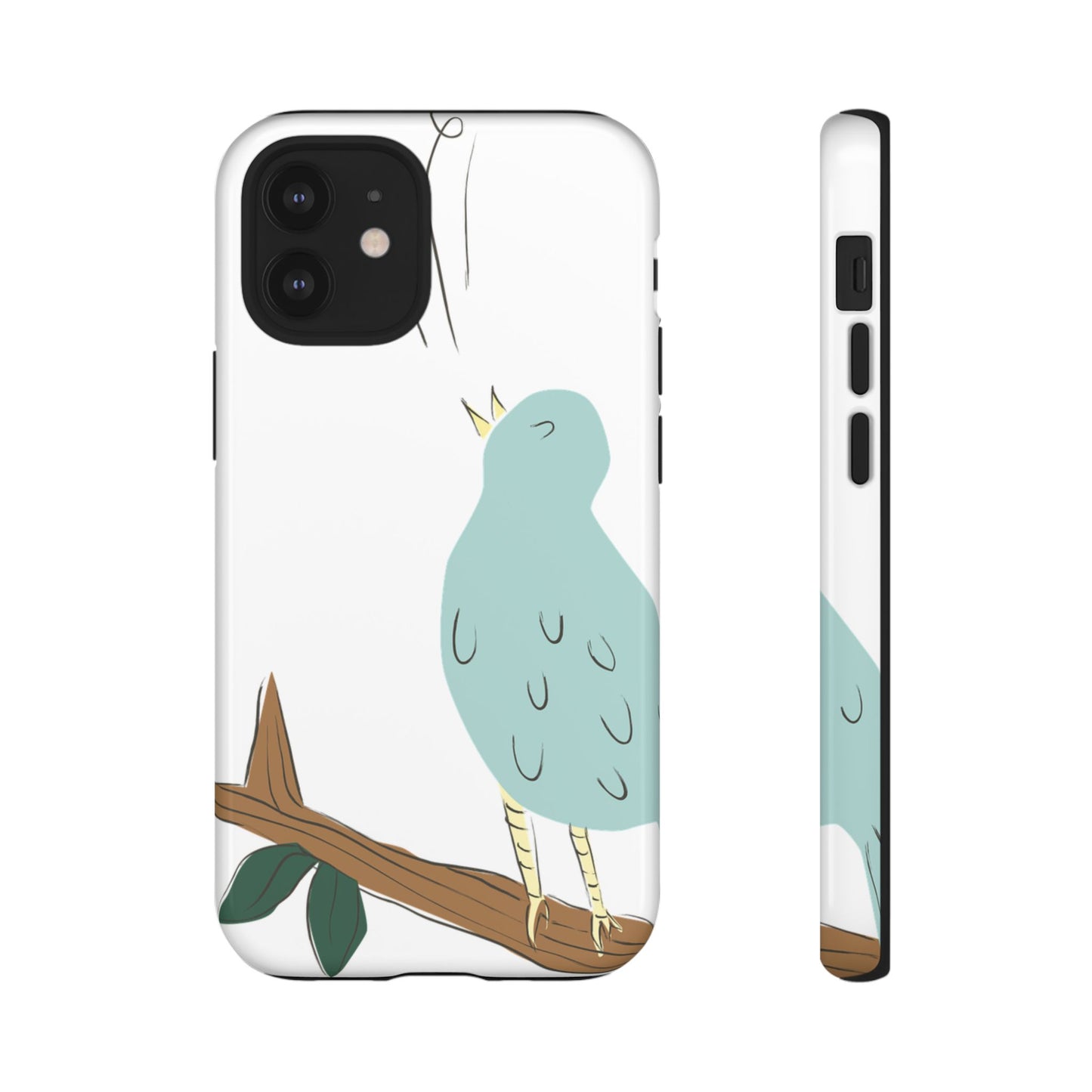 Birdsong Phone Case — Cute Blue Bird on Branch Protective Case