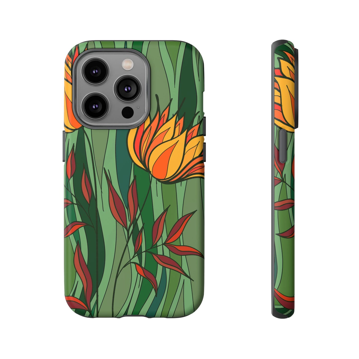 Vibrant Floral Phone Case, Nature-Inspired Tough Case, Eco-Friendly Cover, Unique Gift for Nature Lovers, Spring Decor
