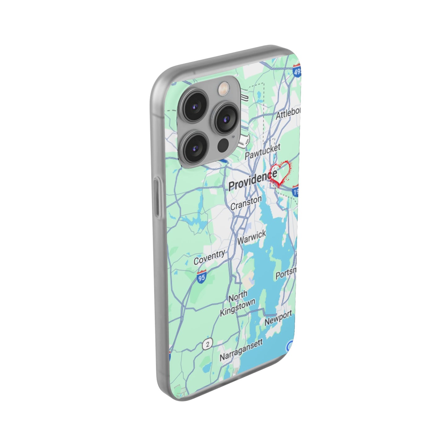 Providence Heart Map Phone Case - Custom Flexible Smartphone Protector, Gift for Her, Map Lover's Accessory, Personalized Case, Travel [...]