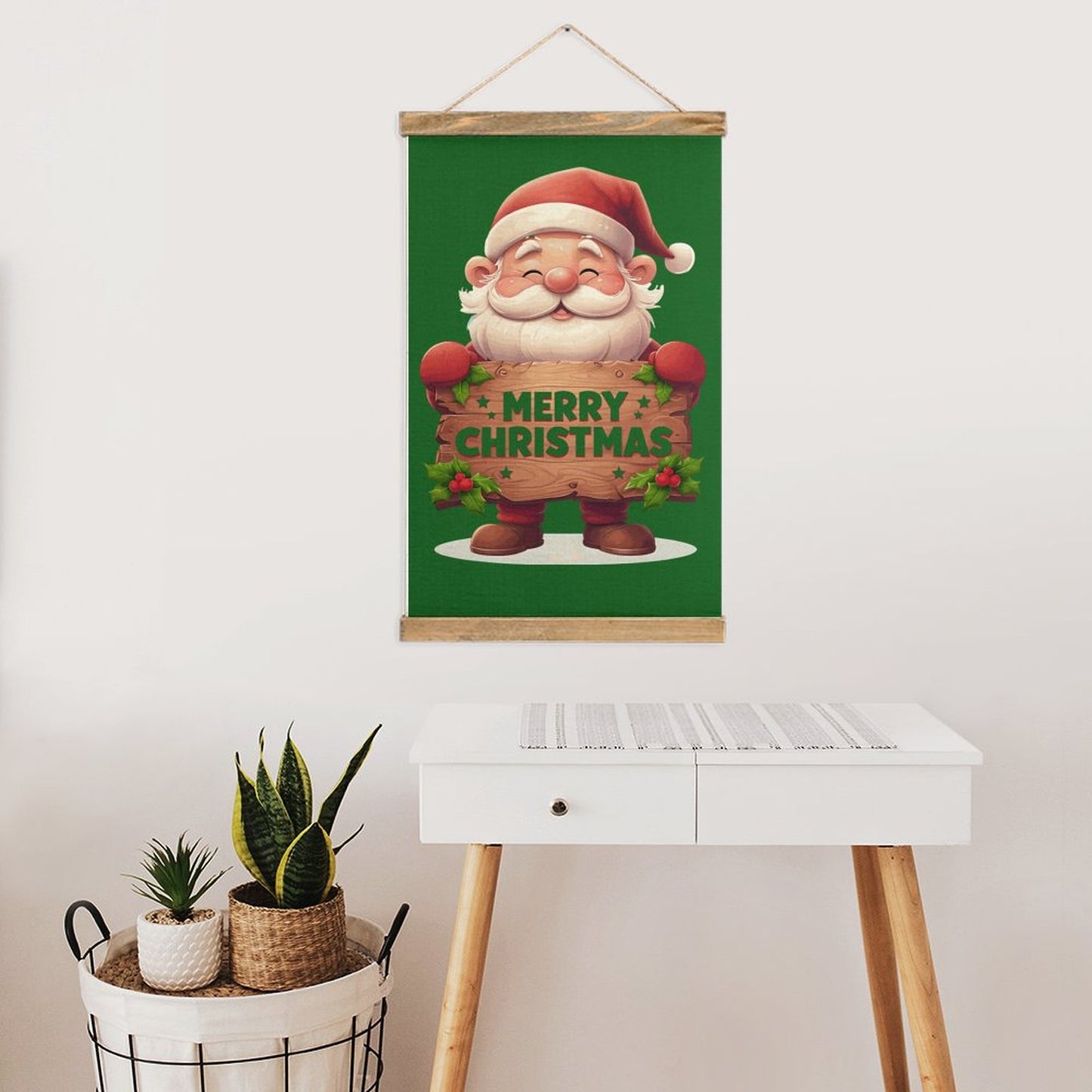 Framed Flax Painting Wall Decor