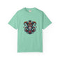 Vibrant Unisex Garment-Dyed T-shirt Featuring Colorful Jester Design, Festival Fashion