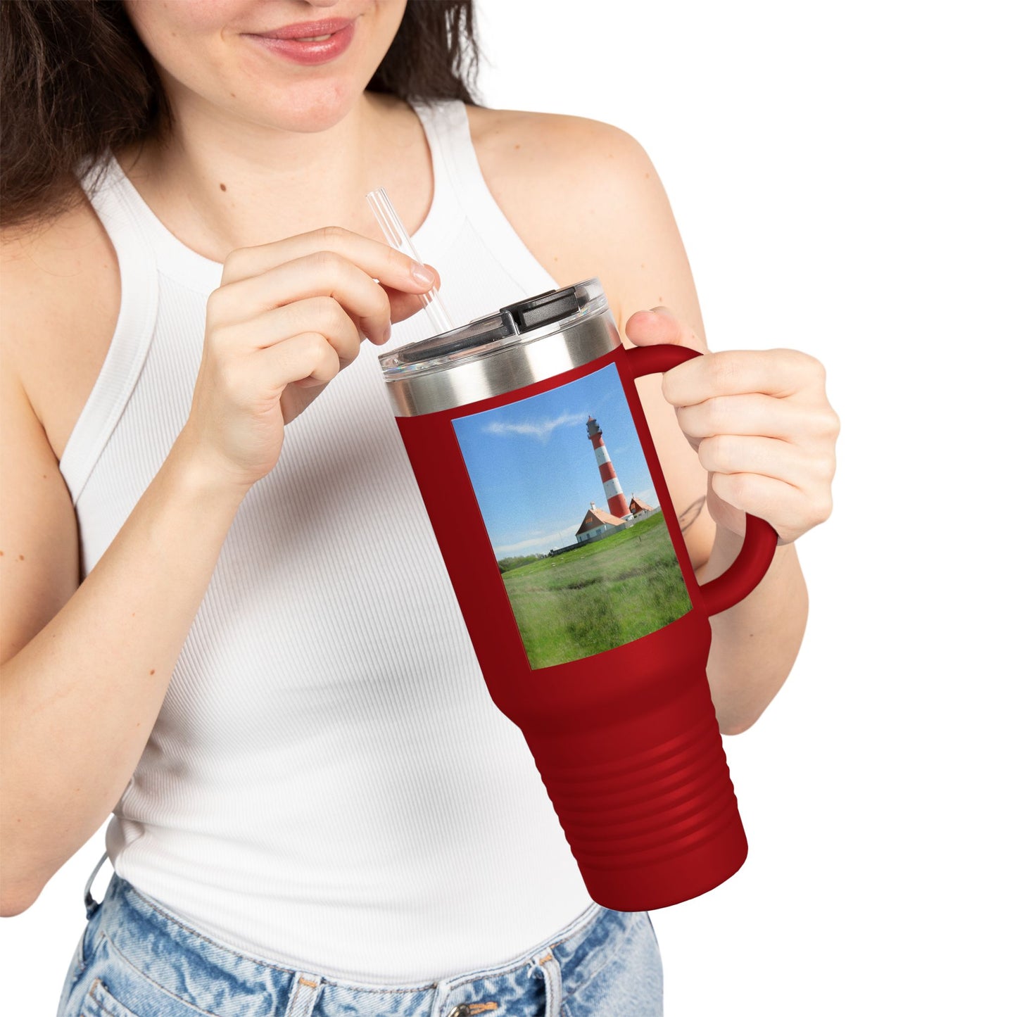 Scenic Insulated Travel Mug, 40oz | Perfect for Coffee Lovers, Outdoor Adventures, Travel Gifts, Eco-Friendly Sippers, Beach Days