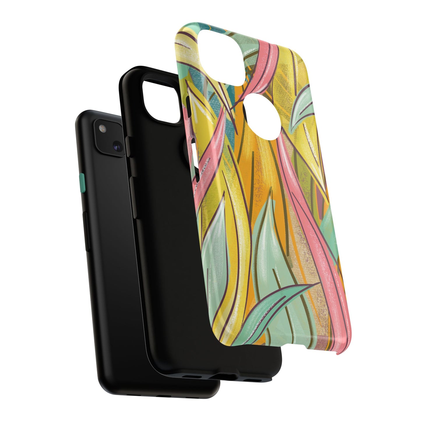 Vibrant Phone Case with Colorful Leaf Design, Tough Cases for Nature Lovers, Eco-Friendly Gift, Summer Vibes, Floral Phone Cover