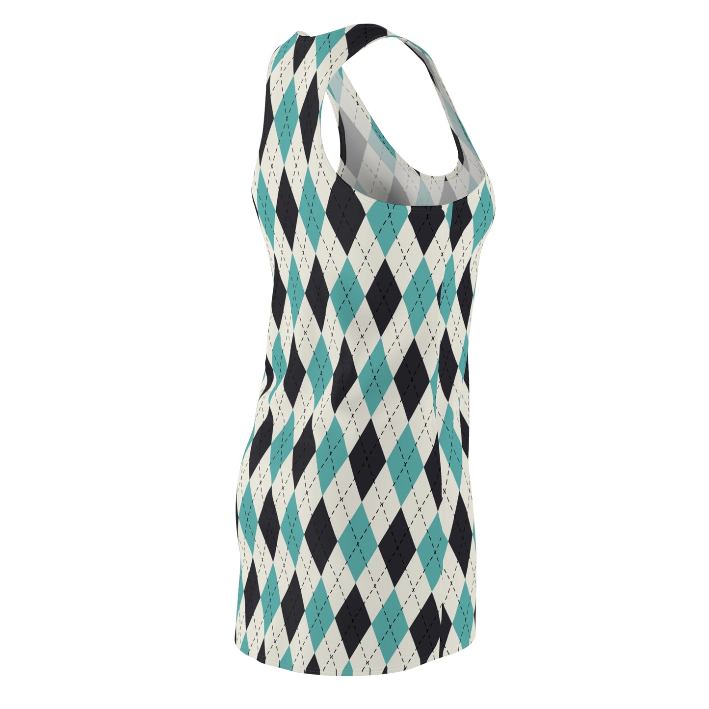 Stylish Argyle Women's Racerback Dress, Perfect for Summer, Beach, and Casual Outings, Trendy Floral Print Dress, Everyday Wear