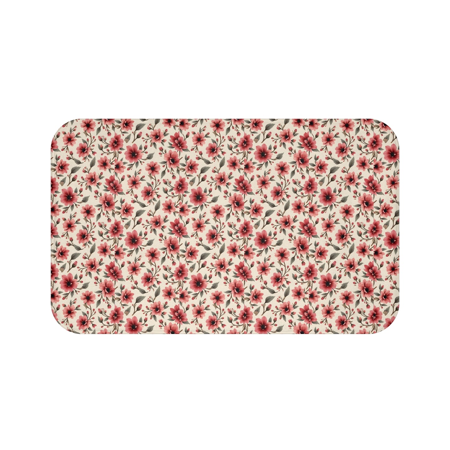 Floral Print Bath Mat - Cozy Bathroom Decor, Flower Bath Rug, Spring Home Accessory, Mothers Day Gift, Floral Shower Mat