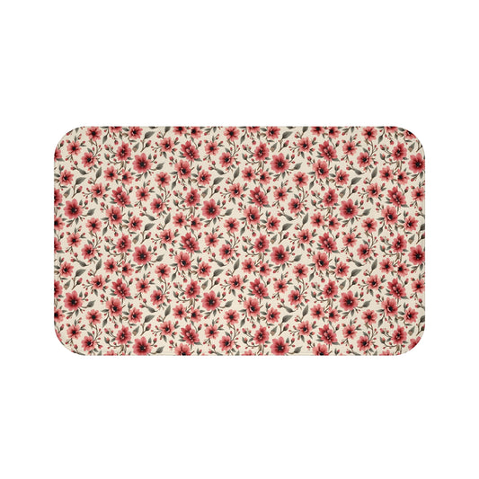 Floral Print Bath Mat - Cozy Bathroom Decor, Flower Bath Rug, Spring Home Accessory, Mothers Day Gift, Floral Shower Mat