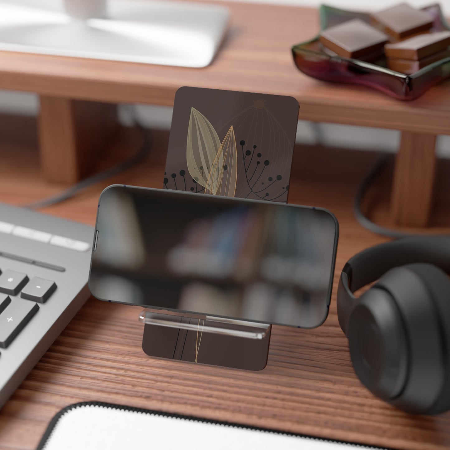 Stylish Mobile Display Stand for Smartphones, Elegant Phone Holder, Desk Organizer, Gift for Tech Lovers, Home Office Decor