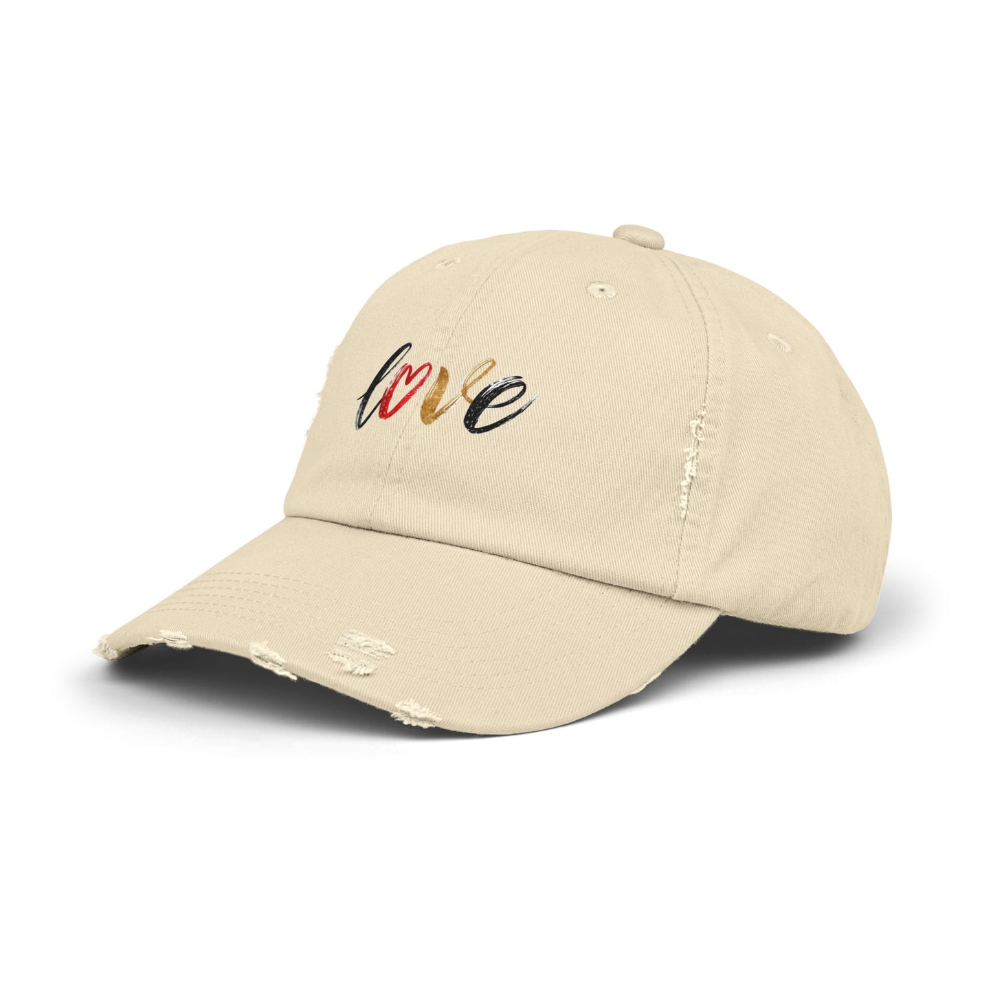 Distressed Love Cap - Casual Unisex Hat for Everyday Wear, Gift for Her, Summer Accessory, Trendy Streetwear, Distressed Cap