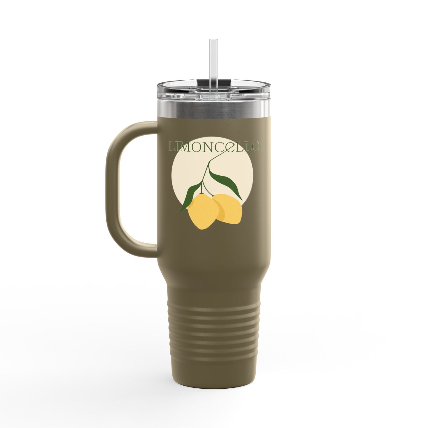 Limoncello Insulated Travel Mug, 40oz - Perfect for Road Trips, Summer Picnics, Camping, and Gift Ideas, Travel Mug for Lemon Lovers