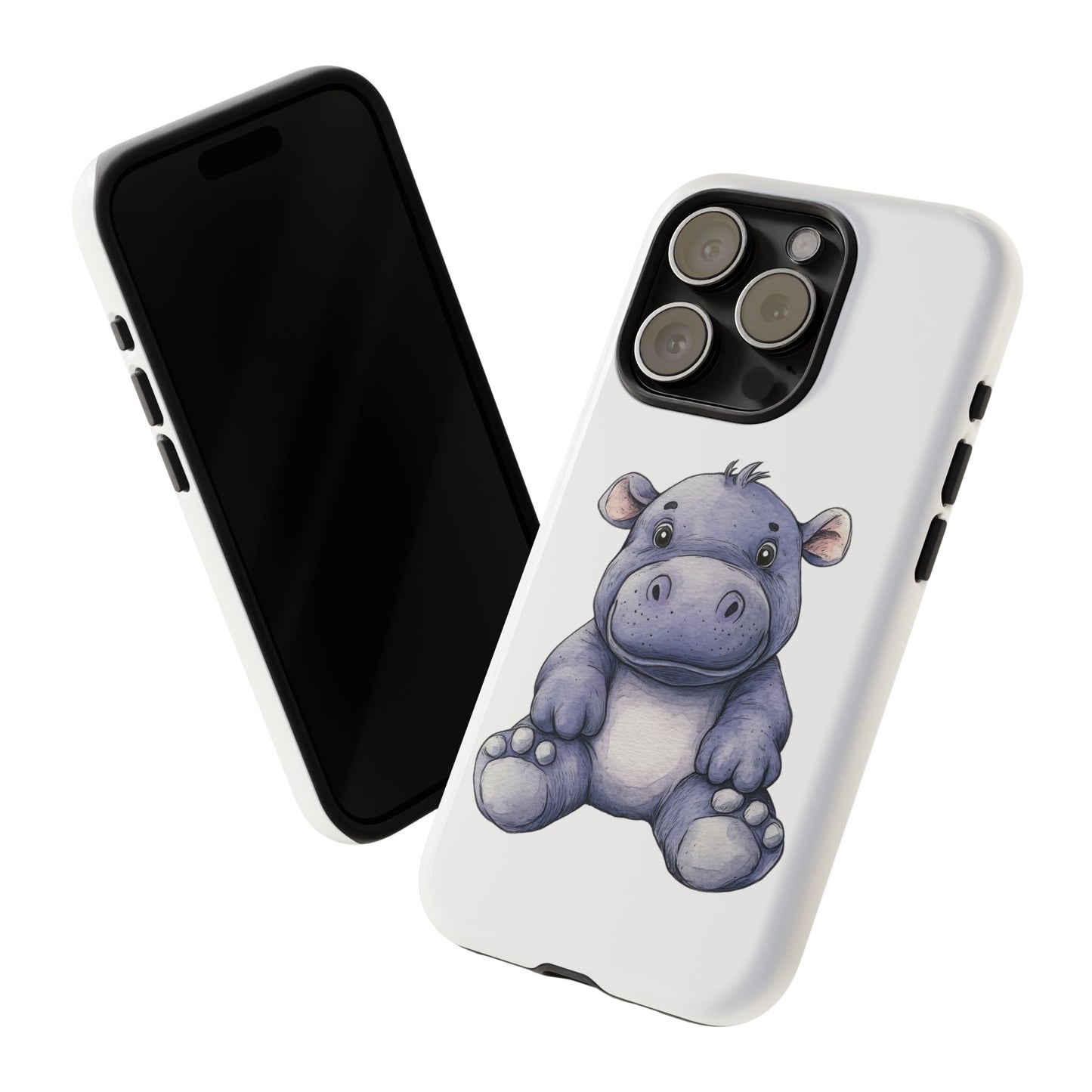 Cute Hippo Phone Case, Unique Tough Cases, Animal Lover Gift, Cute Animal Design, Baby Animal Phone Accessory