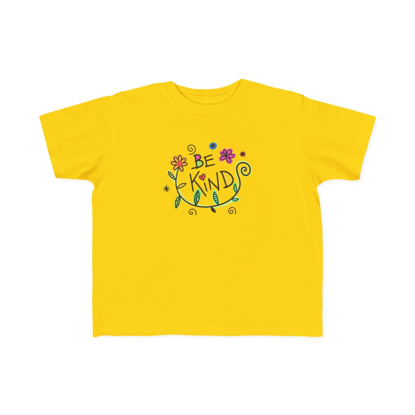 Whimsical Toddler Tee - 'Be Kind' Design, Cute Kids' Shirt, Floral Graphic Tee, Toddler Gift, Inspirational Apparel