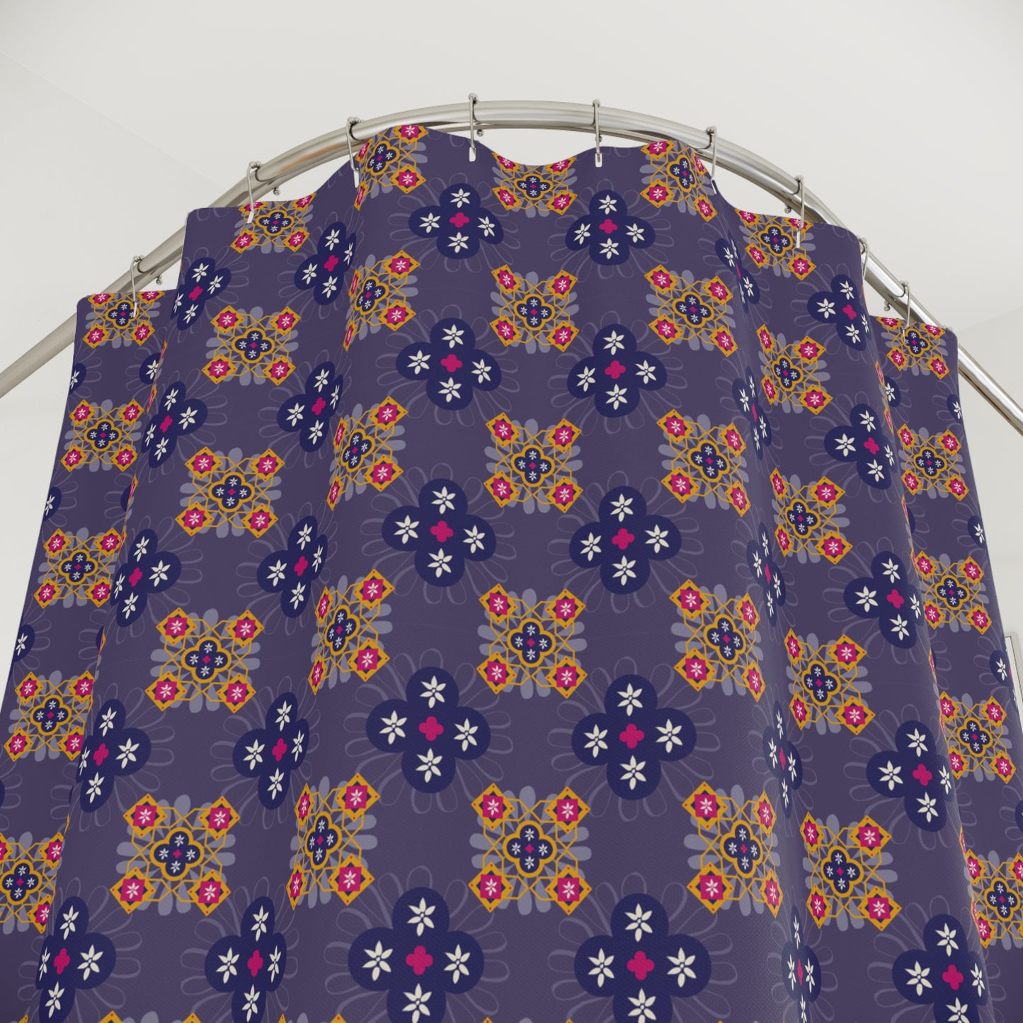 Bohemian Floral Shower Curtain, Vibrant Bathroom Decor, Modern Home Accessory, Boho Style, Gift for Her